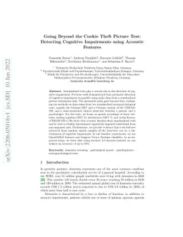 Going Beyond the Cookie Theft Picture Test: Detecting Cognitive
  Impairments using Acoustic Features