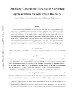 Denoising Generalized Expectation-Consistent Approximation for MR Image
  Recovery