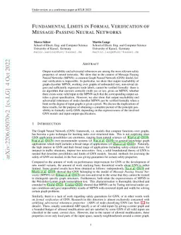 Fundamental Limits in Formal Verification of Message-Passing Neural
  Networks