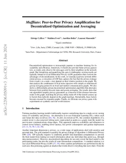 Muffliato: Peer-to-Peer Privacy Amplification for Decentralized
  Optimization and Averaging