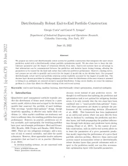 Distributionally Robust End-to-End Portfolio Construction