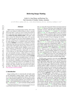 Referring Image Matting