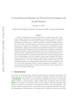 A Causal Research Pipeline and Tutorial for Psychologists and Social
  Scientists