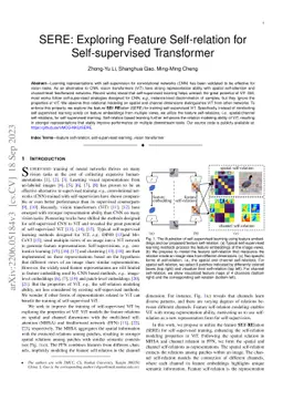 SERE: Exploring Feature Self-relation for Self-supervised Transformer