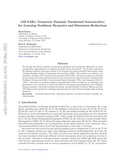 GD-VAEs: Geometric Dynamic Variational Autoencoders for Learning Nonlinear Dynamics and Dimension Reductions