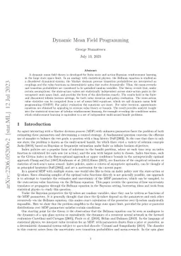 Dynamic mean field programming