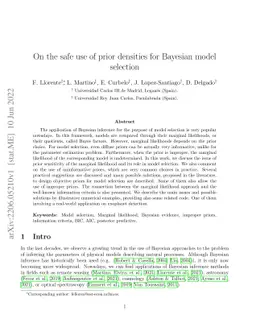 On the safe use of prior densities for Bayesian model selection
