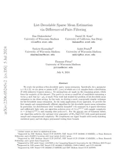 List-Decodable Sparse Mean Estimation via Difference-of-Pairs Filtering