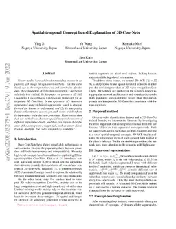 Spatial-temporal Concept based Explanation of 3D ConvNets