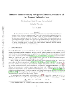Intrinsic dimensionality and generalization properties of the
  $\mathcal{R}$-norm inductive bias
