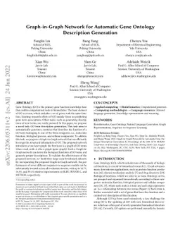 Graph-in-Graph Network for Automatic Gene Ontology Description
  Generation