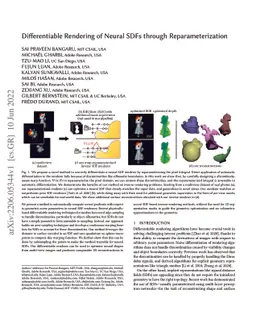 Differentiable Rendering of Neural SDFs through Reparameterization