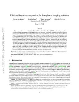 Efficient Bayesian computation for low-photon imaging problems