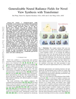 Generalizable Neural Radiance Fields for Novel View Synthesis with
  Transformer
