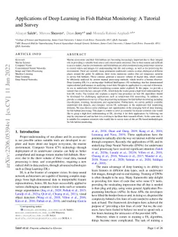 Applications of Deep Learning in Fish Habitat Monitoring: A Tutorial and
  Survey