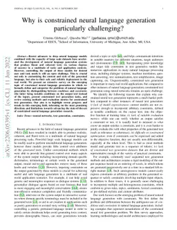 Why is constrained neural language generation particularly challenging?