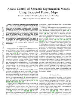 Access Control of Semantic Segmentation Models Using Encrypted Feature
  Maps