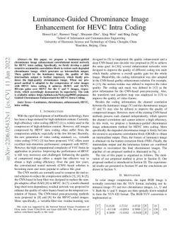 Luminance-Guided Chrominance Image Enhancement for HEVC Intra Coding