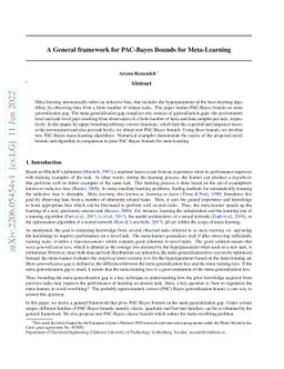 A General framework for PAC-Bayes Bounds for Meta-Learning