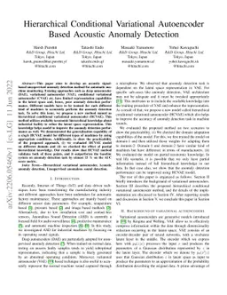Hierarchical Conditional Variational Autoencoder Based Acoustic Anomaly
  Detection
