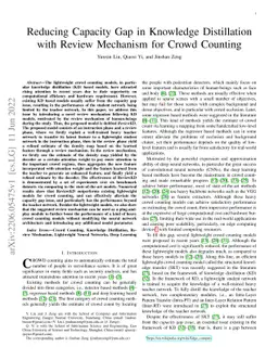 Reducing Capacity Gap in Knowledge Distillation with Review Mechanism
  for Crowd Counting