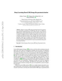 Deep Learning-Based MR Image Re-parameterization