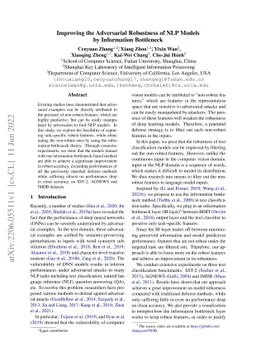 Improving the Adversarial Robustness of NLP Models by Information
  Bottleneck