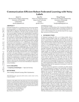 Communication-Efficient Robust Federated Learning with Noisy Labels