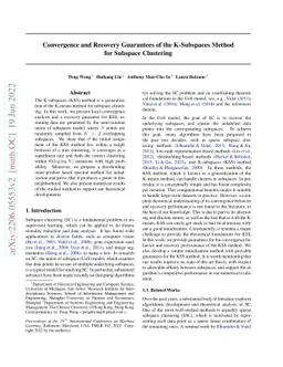 Convergence and Recovery Guarantees of the K-Subspaces Method for
  Subspace Clustering