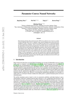 Parameter Convex Neural Networks