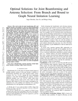 Optimal Solutions for Joint Beamforming and Antenna Selection: From
  Branch and Bound to Graph Neural Imitation Learning
