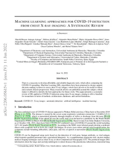 Machine learning approaches for COVID-19 detection from chest X-ray
  imaging: A Systematic Review