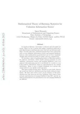Mathematical Theory of Bayesian Statistics for Unknown Information
  Source