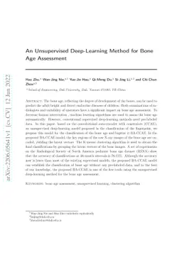 An Unsupervised Deep-Learning Method for Bone Age Assessment