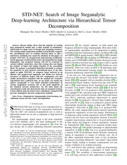 STD-NET: Search of Image Steganalytic Deep-learning Architecture via
  Hierarchical Tensor Decomposition