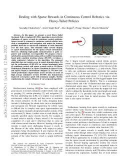 Dealing with Sparse Rewards in Continuous Control Robotics via
  Heavy-Tailed Policies