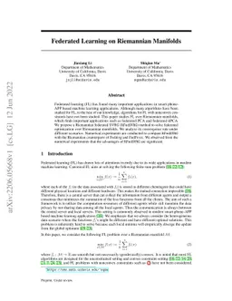 Federated Learning on Riemannian Manifolds