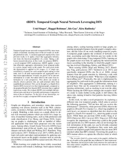 tBDFS: Temporal Graph Neural Network Leveraging DFS