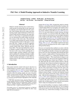 PAC-Net: A Model Pruning Approach to Inductive Transfer Learning