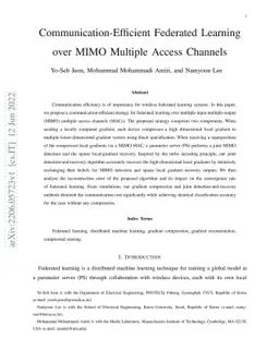 Communication-Efficient Federated Learning over MIMO Multiple Access
  Channels