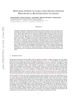 Matching options to tasks using Option-Indexed Hierarchical
  Reinforcement Learning