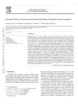 Consistent Attack: Universal Adversarial Perturbation on Embodied Vision
  Navigation