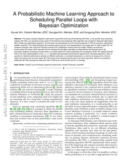 A Probabilistic Machine Learning Approach to Scheduling Parallel Loops
  with Bayesian Optimization
