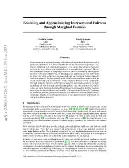 Bounding and Approximating Intersectional Fairness through Marginal
  Fairness