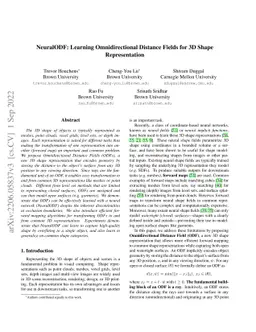 NeuralODF: Learning Omnidirectional Distance Fields for 3D Shape
  Representation