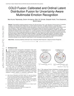 COLD Fusion: Calibrated and Ordinal Latent Distribution Fusion for
  Uncertainty-Aware Multimodal Emotion Recognition
