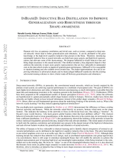 InBiaseD: Inductive Bias Distillation to Improve Generalization and
  Robustness through Shape-awareness