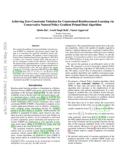 Achieving Zero Constraint Violation for Constrained Reinforcement
  Learning via Conservative Natural Policy Gradient Primal-Dual Algorithm