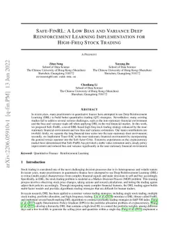 Safe-FinRL: A Low Bias and Variance Deep Reinforcement Learning
  Implementation for High-Freq Stock Trading