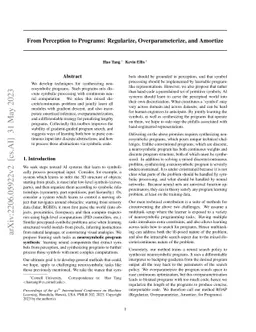 From Perception to Programs: Regularize, Overparameterize, and Amortize